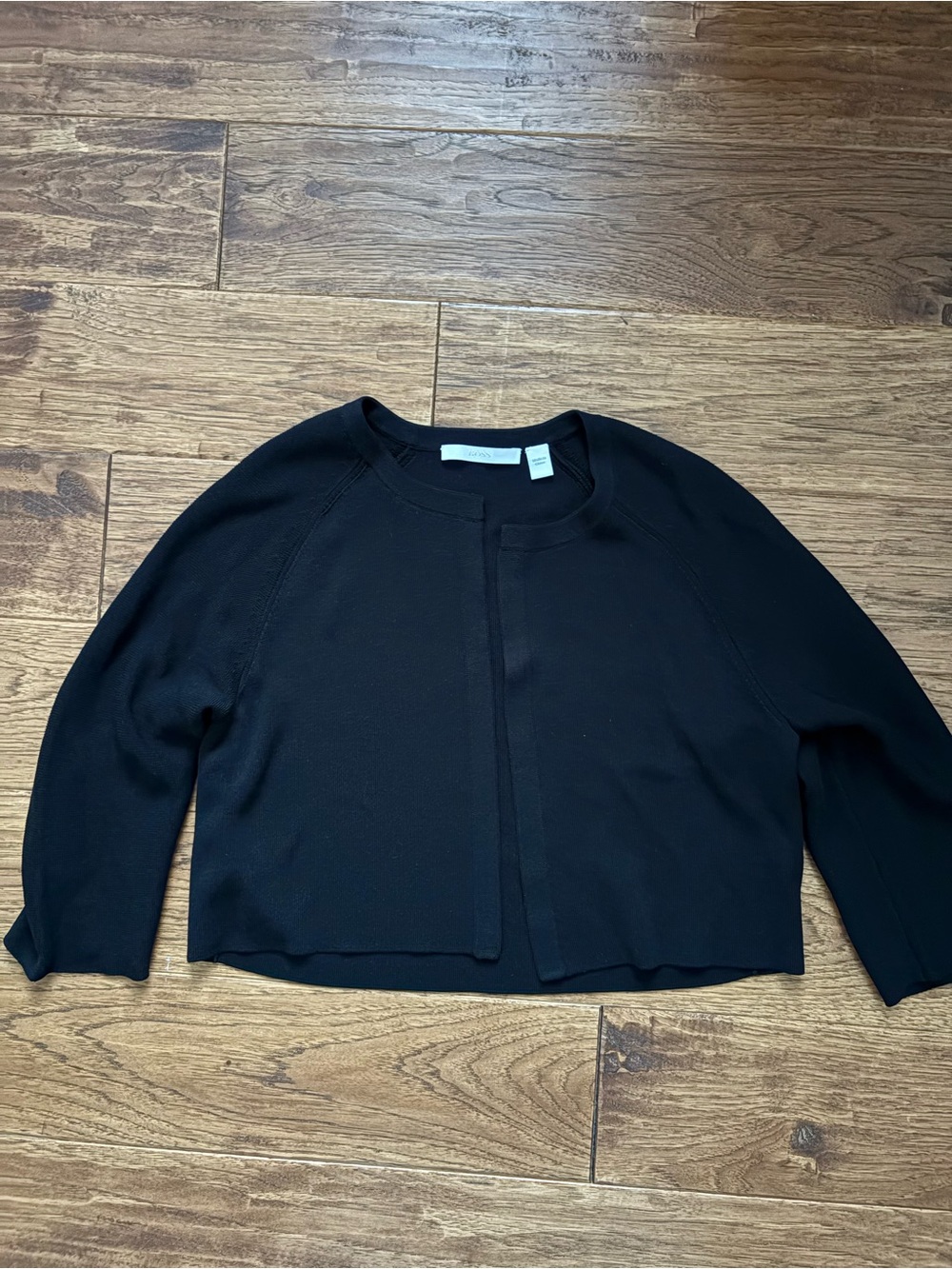 Boss Black Cropped Open-Front Cardigan